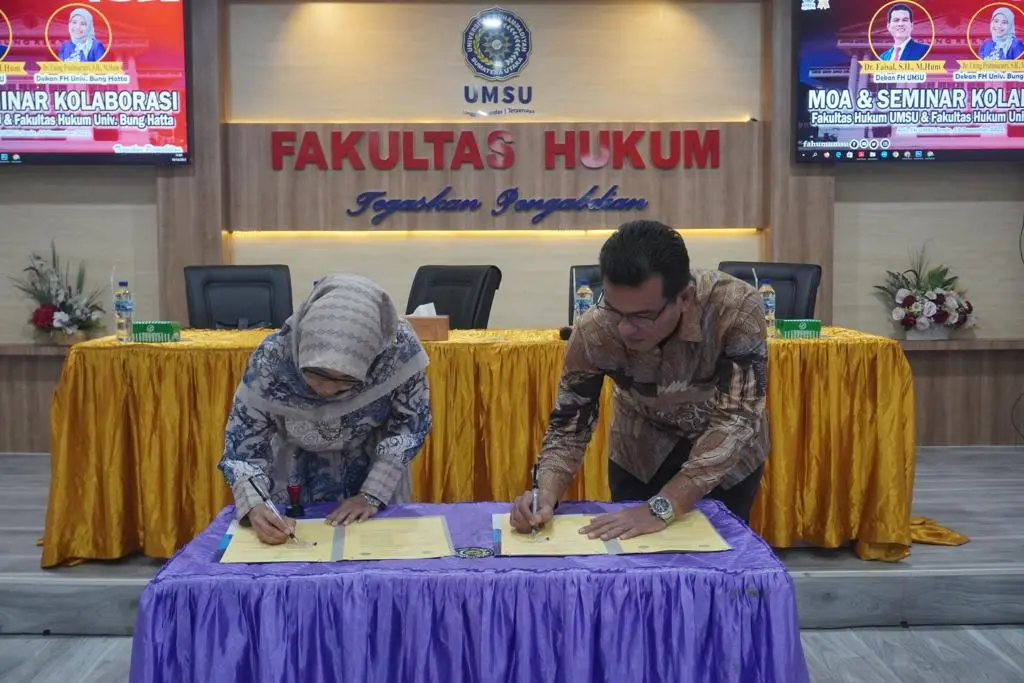 Penandatangan MoA Antara FH Universitas Bung Hatta dan FH Universitas Muhammadiyah Sumatera Utara